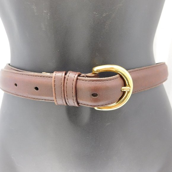 VINTAGE COACH BROWN GLOVE LEATHER BELT - Picture 2 of 8
